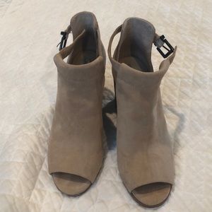 Sole Society Ferris Open Toe Bootie, Taupe, Sz 6.5